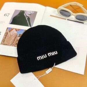 Miu Miu Black Knit Hat